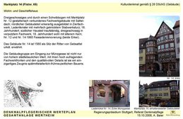 Auszug aus dem Denkmalpflegerischen Werteplan der Gesamtanlage Wertheim mit Angaben zum Wohn- und Geschäftshaus Marktplatz 14