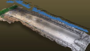 Abbildung eines im SfM-Verfahren erstellten digitales Oberflächenmodells eines Grabungsschnittes