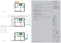 Bunter Bauphasenplan eines Hauses in der Weißenhofsiedlung