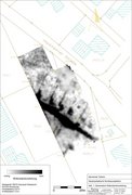 Lageplan von Talheim mit eingefügten geophysikalischen Untersuchungsergebnissen