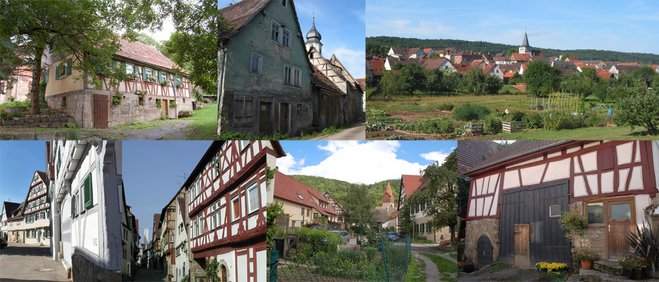 Historische Stadt- und Dorfkerne in Baden-Württemberg.