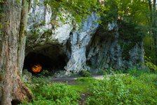 Die Hohlenstein Stadel-Höhle im Lonetal.