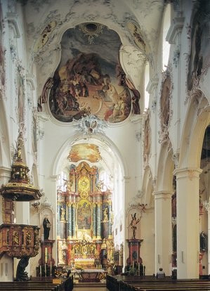 Kirchen: Chor des St.-Fridolins-Münsters in Bad Säckingen (Kreis Lörrach) im Stile des Barock und Rokoko