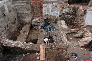Archäologische Ausgrabungen im Quartier Unterlinden in Freiburg.